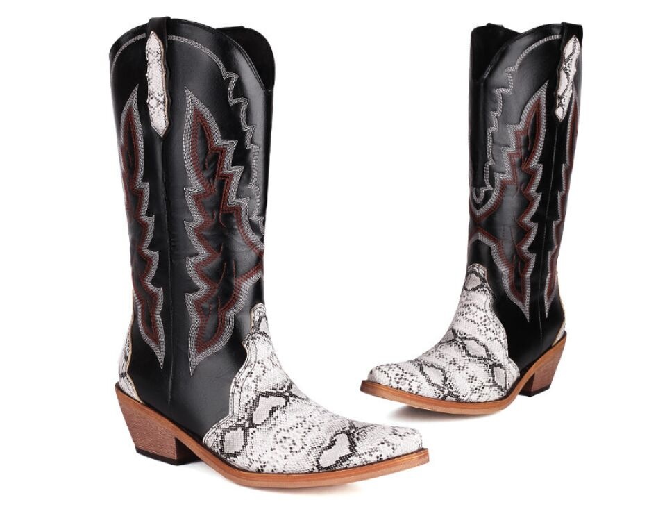 Rattlesnake Inlay Western Boot