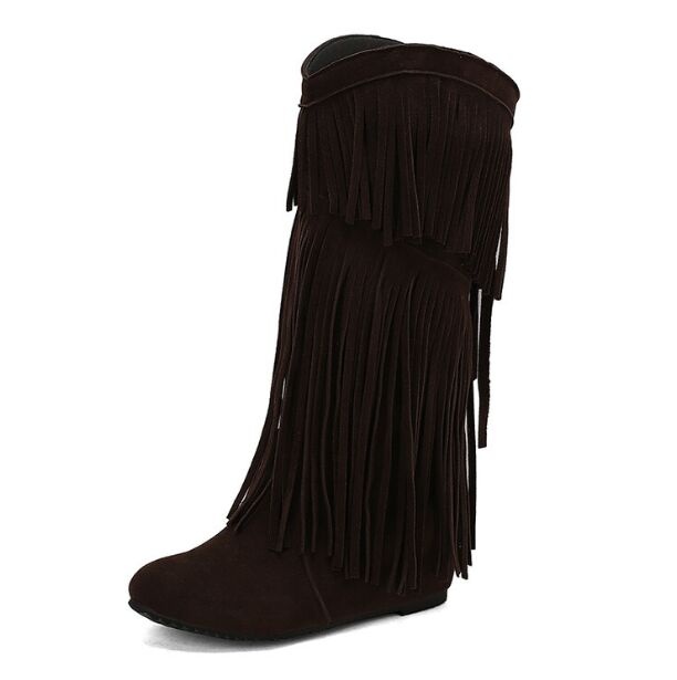 Black Western Boot with Fringes