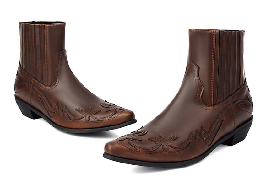 Black Leather Western Boot