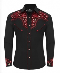 Red Floral Western Shirt