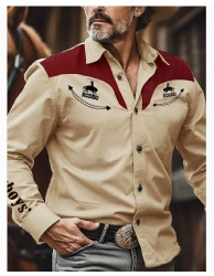 Red and Tan Rodeo Western Shirt