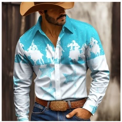 Blue Star Horseback Riders Western Shirt