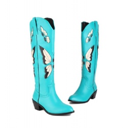 Turquoise Butterfly Western Boot