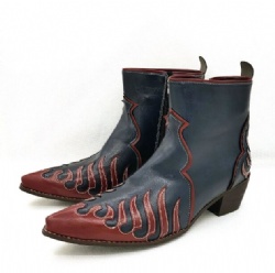 Flame Patterned Western Boot