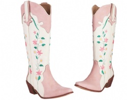 Pink Floral Western Boots