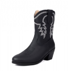 Classic Western Boot with Flame Appliques