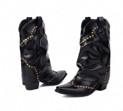 Studded Black Western Boot