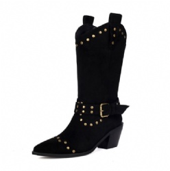 Studded Western Boot with Buckled Strap