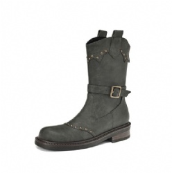 Western Boot with Studs and Buckle
