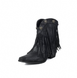 Black Western Boot with Fringe and Studs