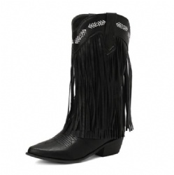 Black Western Boot with Fringes